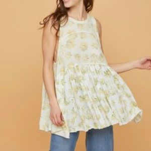 Free People Floral Peplum Tank